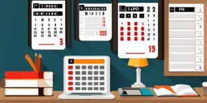 Calendario y lista de tareas en un escritorio limpio