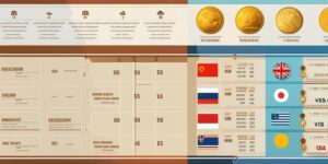 Mapa mundial de monedas y precios de visas