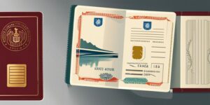 Pasaporte abierto con sello de visa