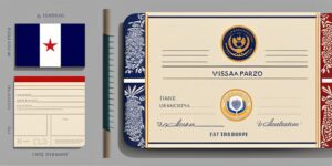 Pasaporte abierto con sello de visa trabajo