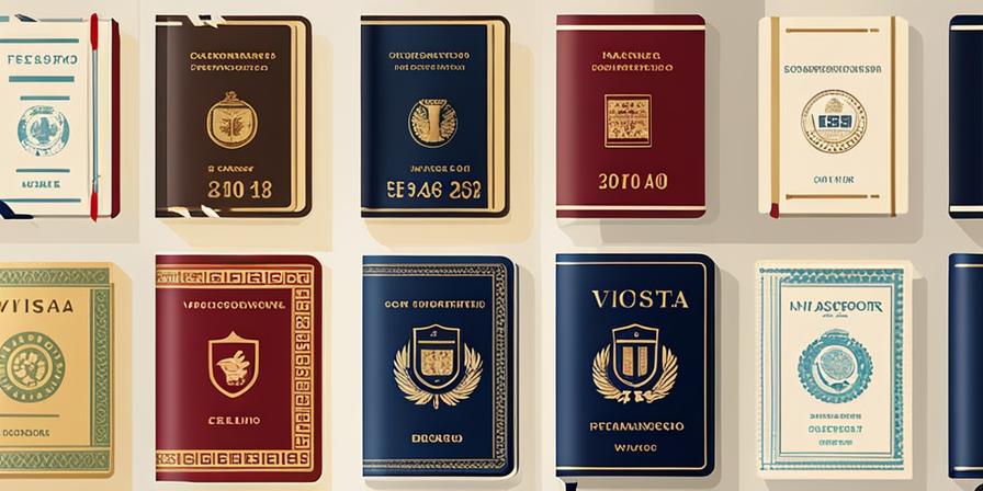 Pasaporte abierto con sellos de visas de trabajo