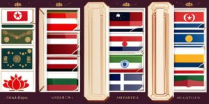 Pasaportes abiertos con sellos de países asiáticos