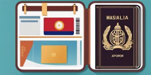Maleta con documentos de viaje a Tailandia